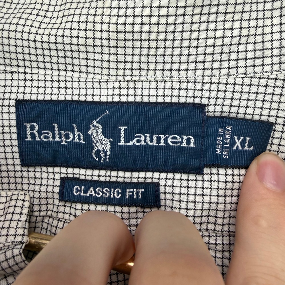 Ralph Lauren Classic Fit Mens XL Long Sleeve Gingham Button Down Shirt Blue - Picture 2 of 7